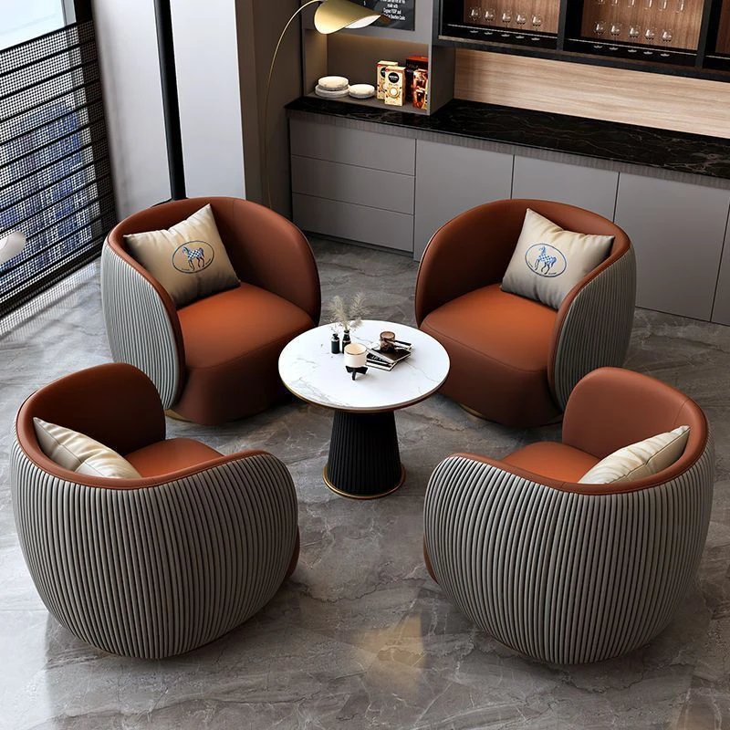 售楼处洽谈沙发酒店接待高级美容院休息区休闲会轻奢客沙发组合