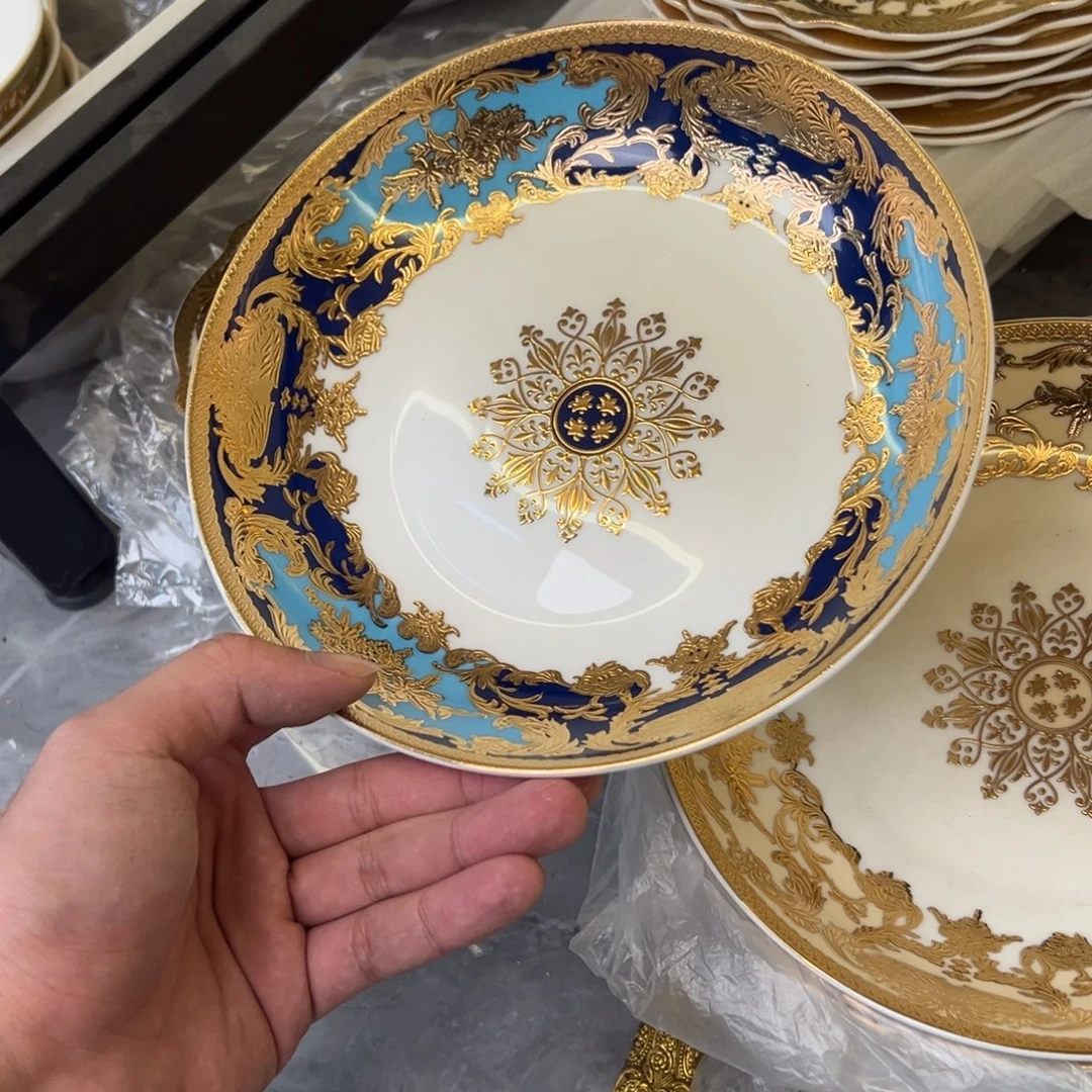 瓷片8寸深菜盘两个一单打包