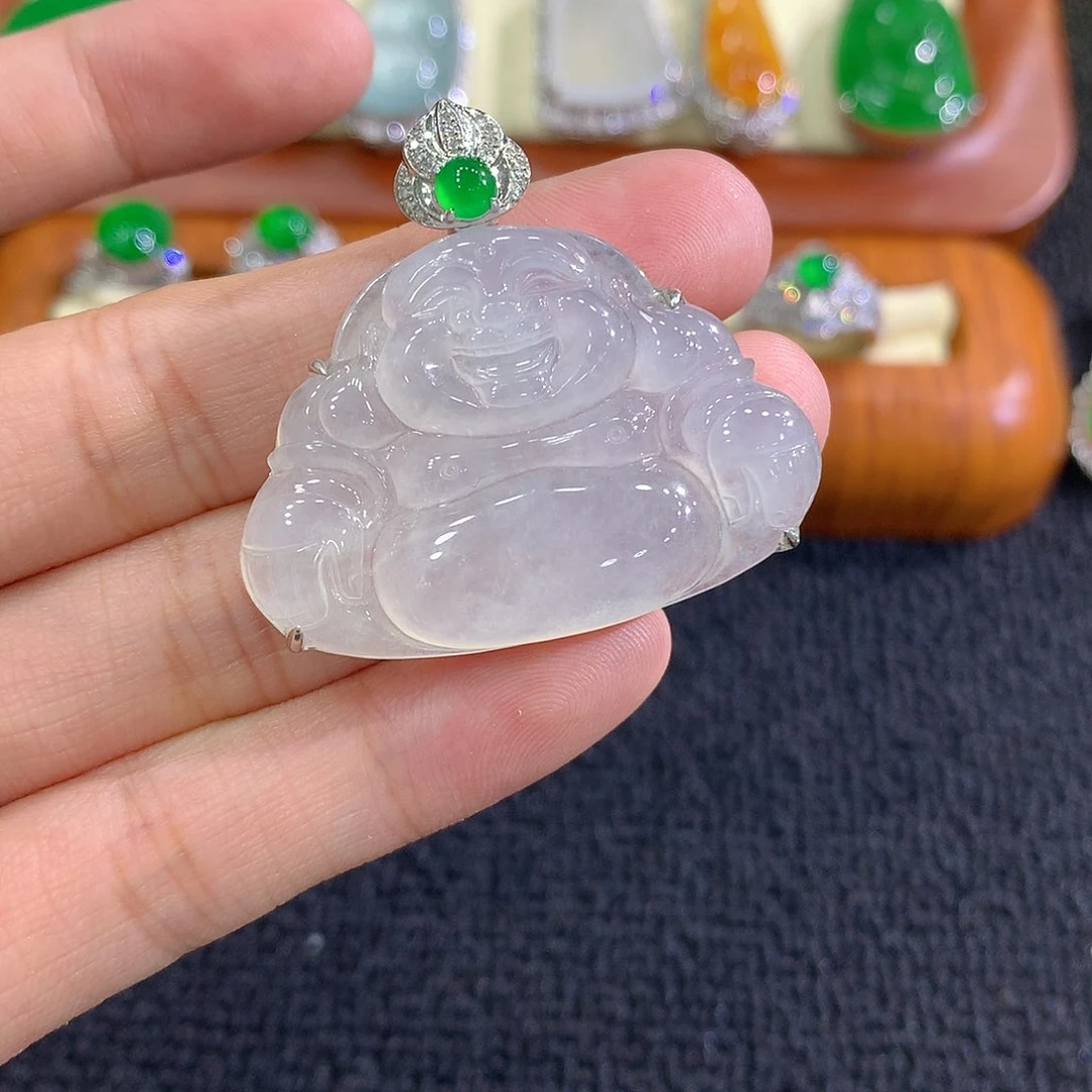 【闪购商品】翡翠18K金镶嵌吊坠(不含链)佛公