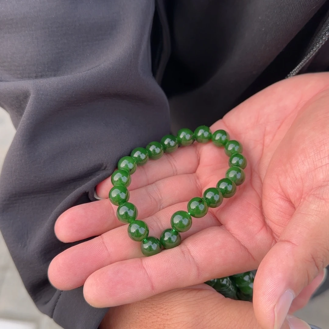 和田玉未镶嵌手链俄七老油料卡10