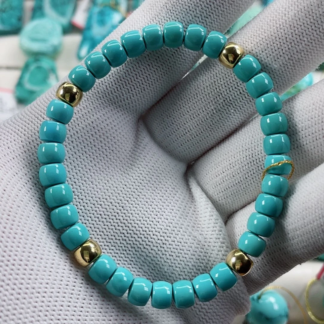 绿松石颈饰18K金镶嵌