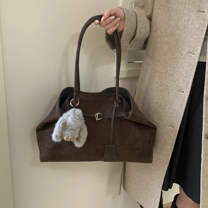 秋冬新款时尚百搭大容量女士单肩斜挎包休闲美拉德半坡禾序托特包