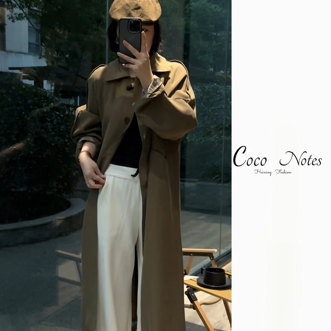 COCO NOTES MW270 原创设计50次水洗樱花香高级感女式长款风衣
