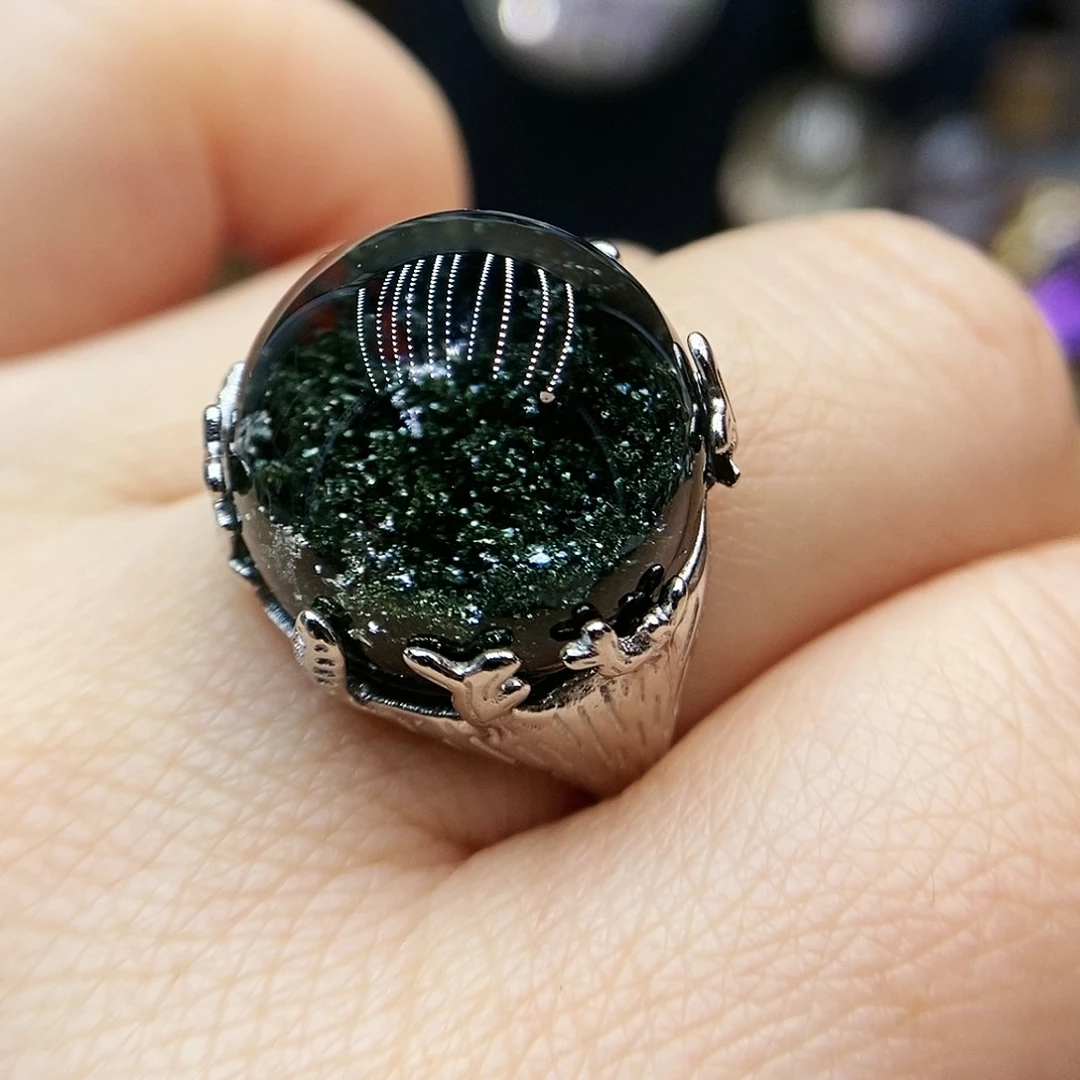 水晶戒指银S925镶嵌@**6