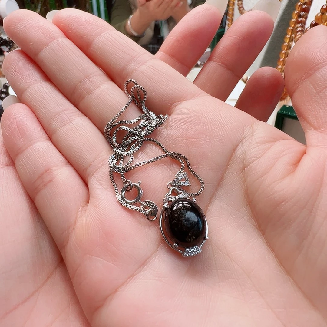 琥珀未镶嵌裸石抚顺琥珀项链