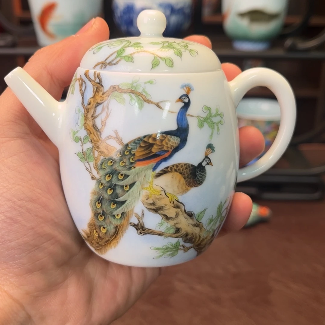 陶杯子景德镇陶东方陶瓷杯子壶盖碗