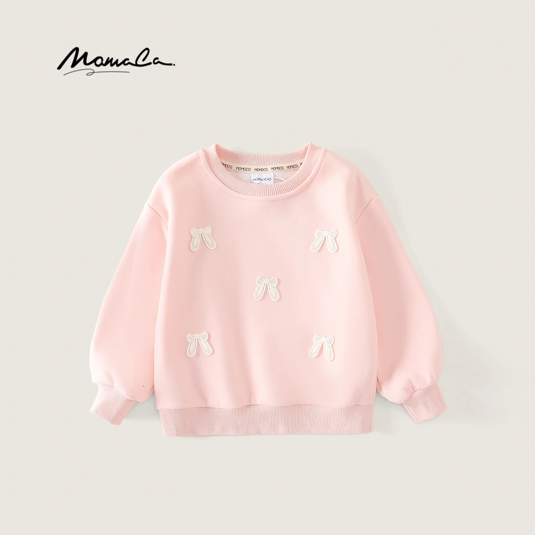 MOMOCO/玛米玛卡女童甜美卫衣中大童洋气蝴蝶结上衣77730232008