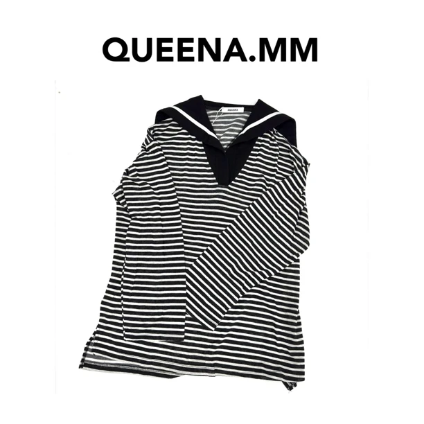 欧货高定海军风大版显瘦连衣裙