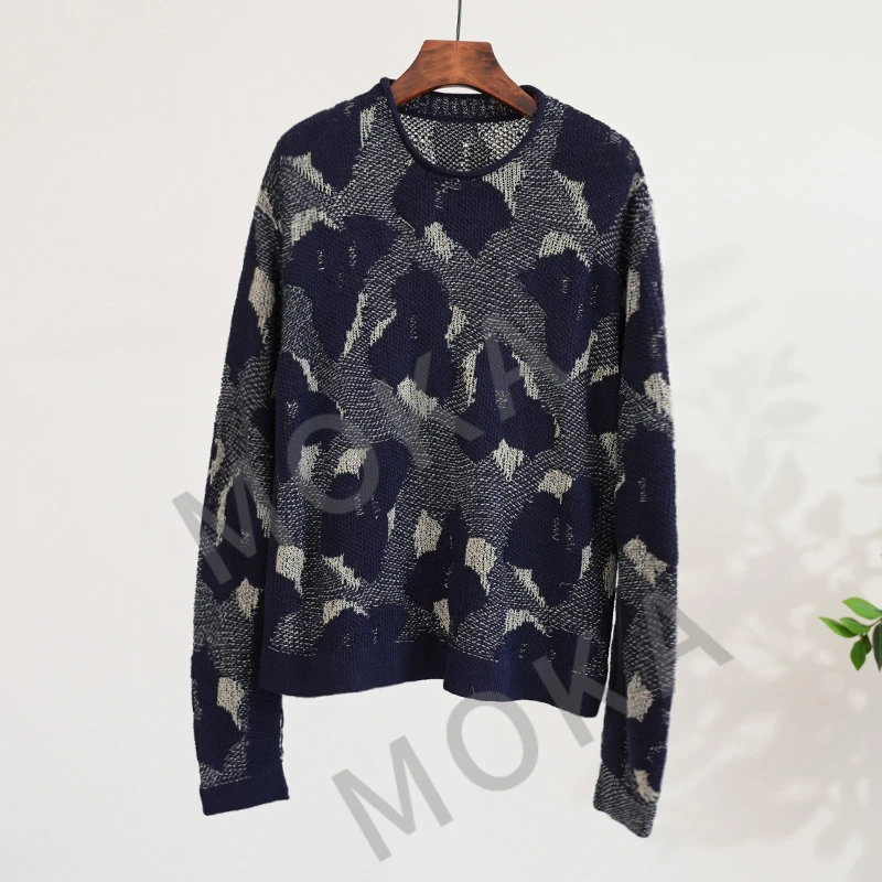 芬兰订单双色针织提花套头衫女士毛衣（241290）2355