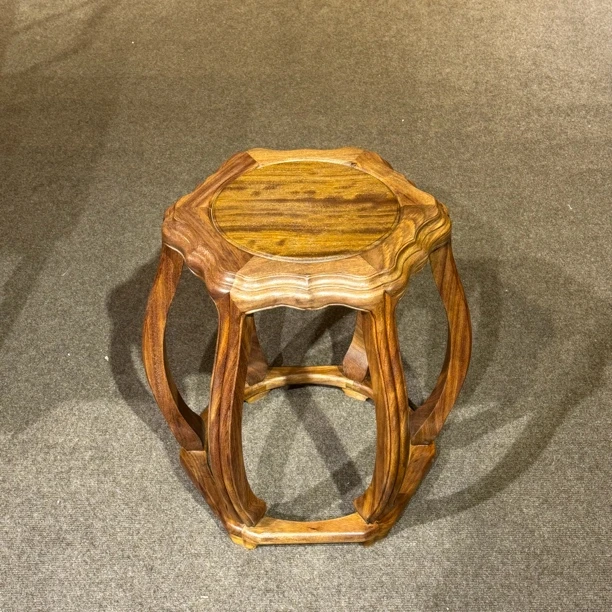 黑酸枝海棠鼓凳绣墩圆凳子明式复刻凳子休闲换鞋凳餐凳书桌凳琴凳