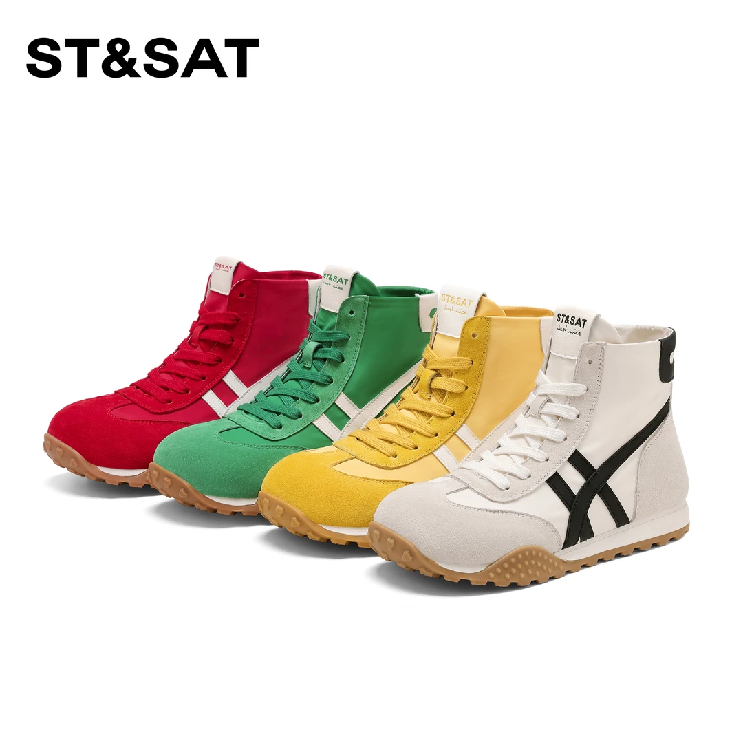 St&Sat/星期六休闲鞋2025新款平底高帮ol运动鞋潮流高帮德训鞋