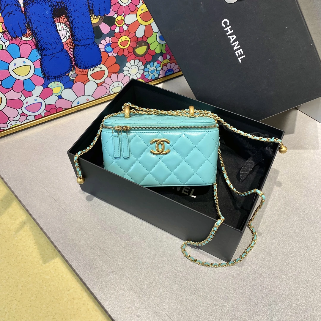 95新 Chanel/香奈儿 香奈儿   24c双金珠 化妆包 单肩斜挎包