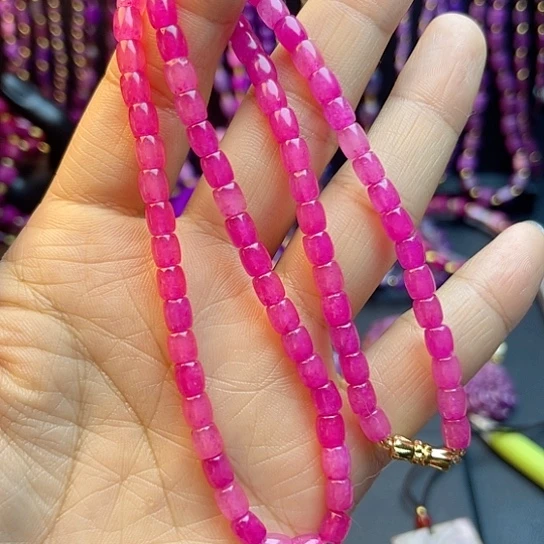 V***V非金属项链粉色桶珠