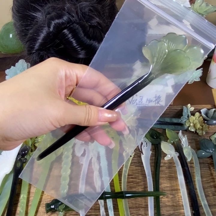 沉****未镶嵌蛇纹石玉发饰