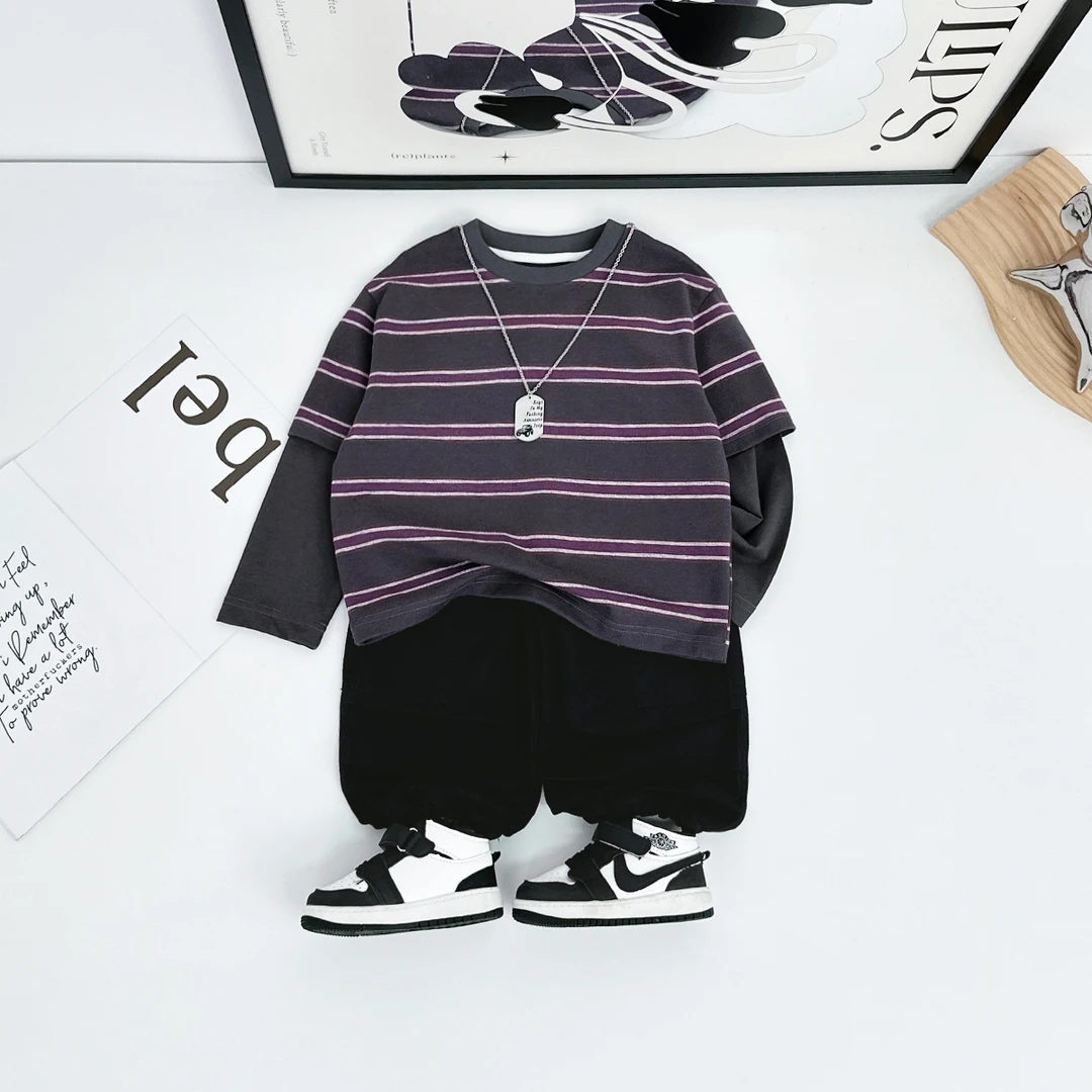 男童长袖T恤2025新款秋装儿童春秋打底衫 BDQ25364 悠悠童话童装