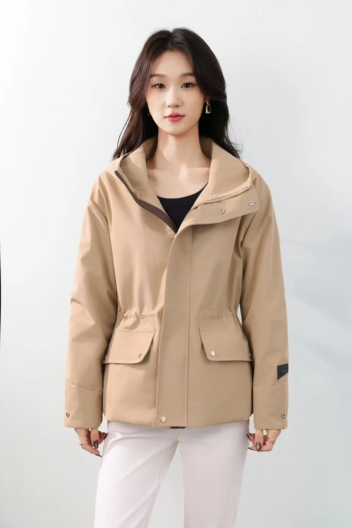 【三防哑光软壳】时尚轻奢风衣外套定位加棉百搭休闲中款冲锋衣985