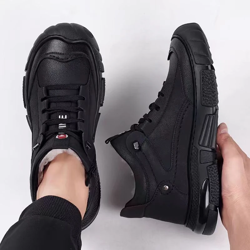 棉鞋男冬季加厚绒保暖休闲男士高帮防滑软底运动皮鞋66615-82