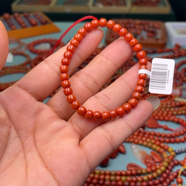 手链未镶嵌南红玛瑙柿子红老型卡6