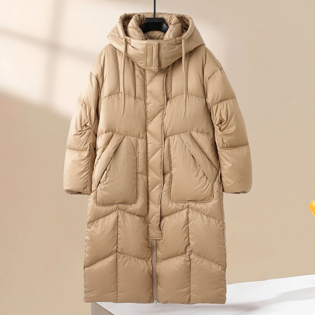 Q4705 工装风多口袋白鹅绒羽绒服 宽松版型保暖抗寒