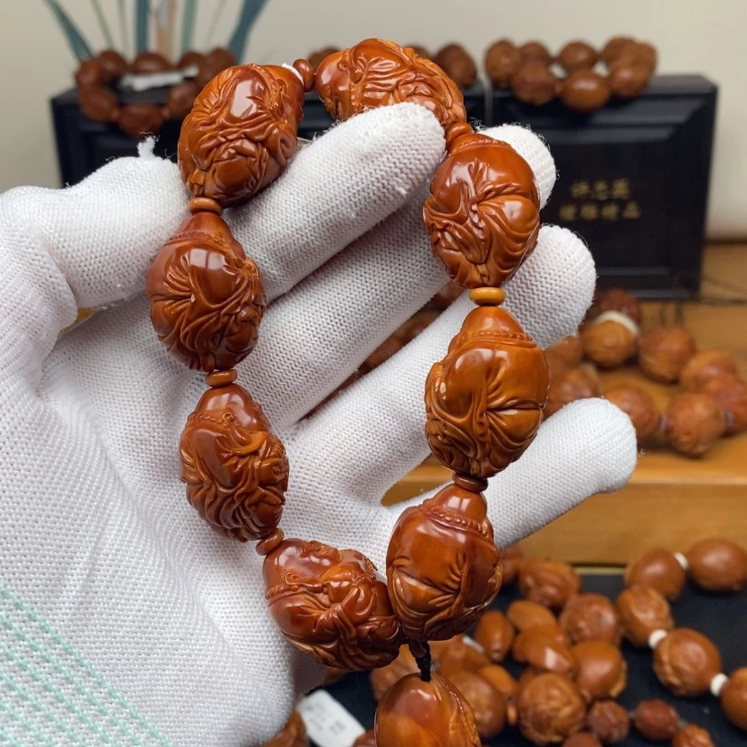 手串橄榄核一青老师八宝弥勒