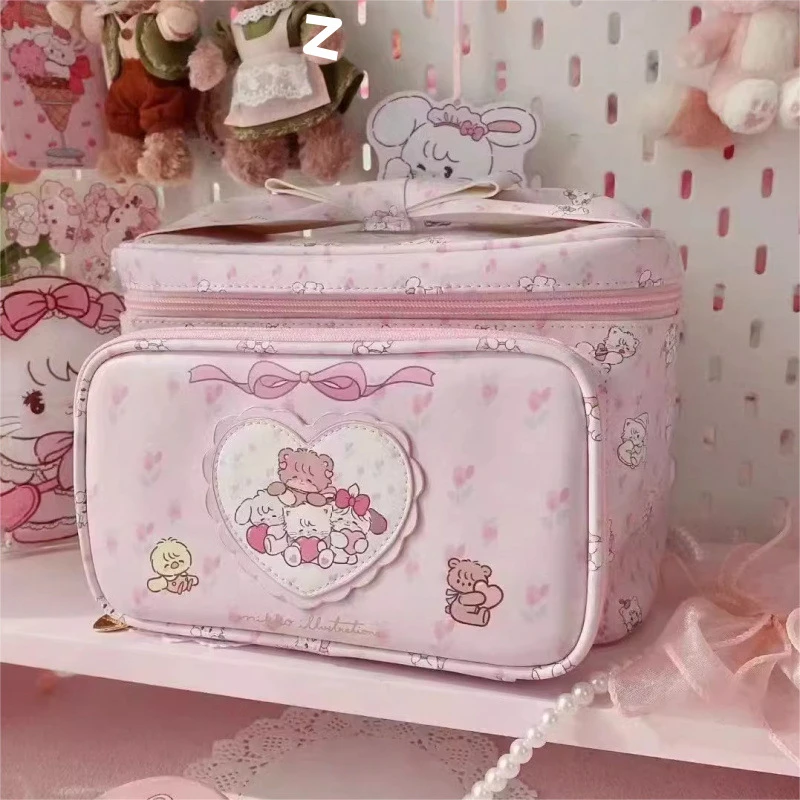 卡通包新品大容量化妆包冬季潮流百搭可爱印花休闲简约风刷包包邮