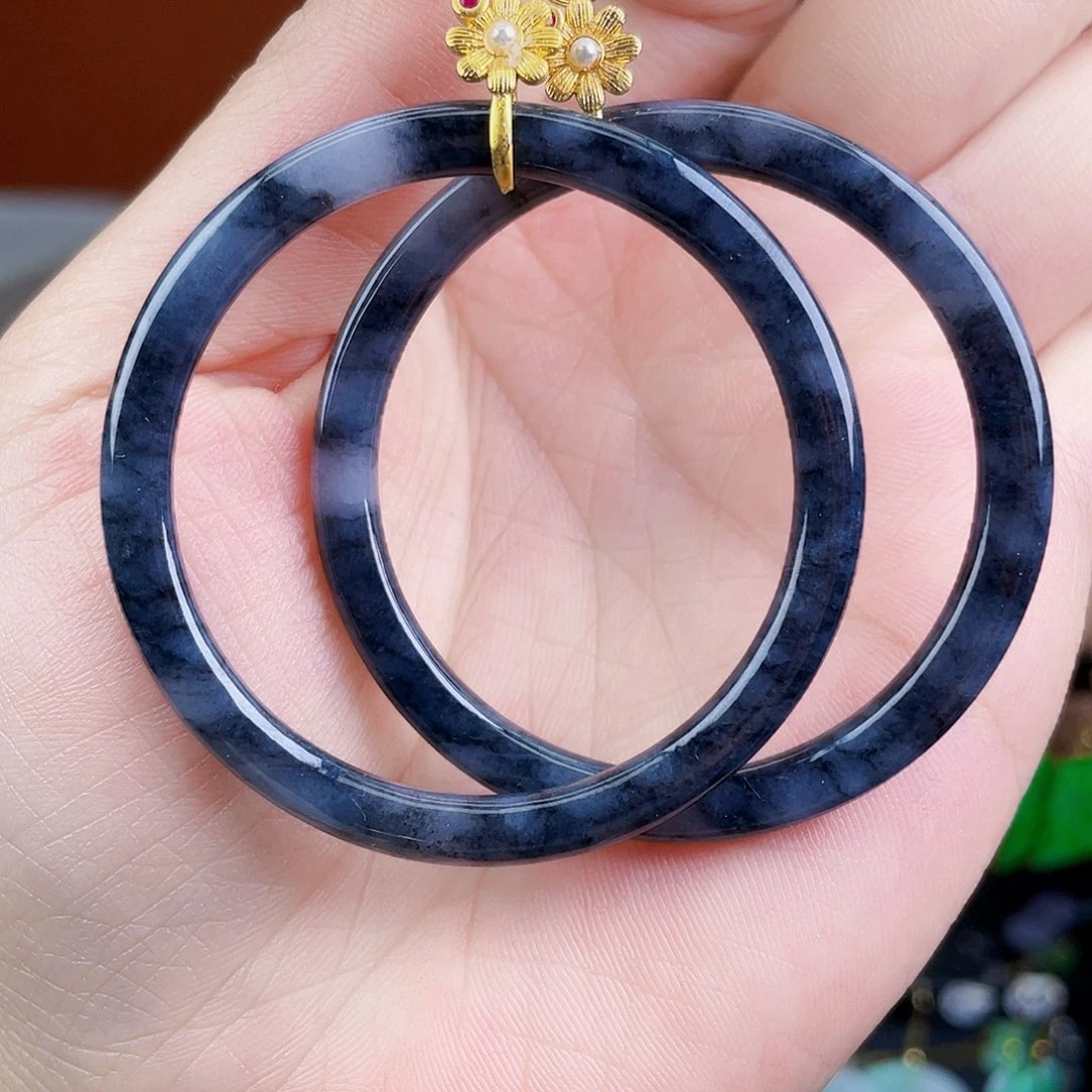 翡翠未镶嵌耳饰饰品