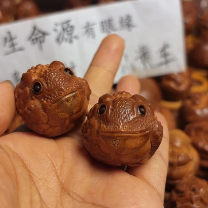 橄榄核把件宏*金蝉一对
