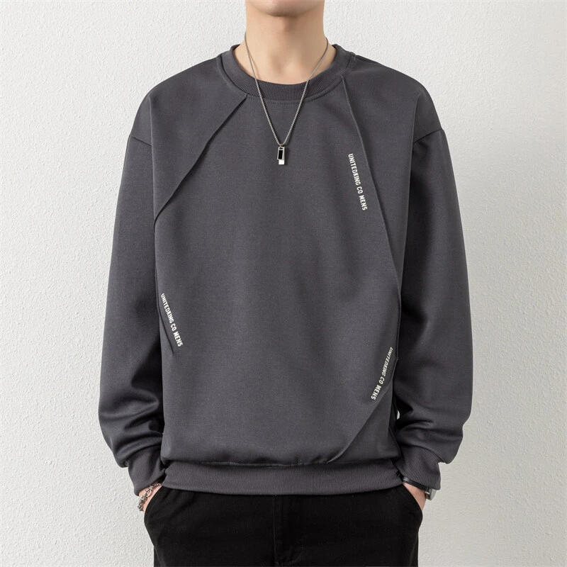 男士春季新款套头青年圆领卫衣男款潮牌休闲男装百搭打底衫WYC34