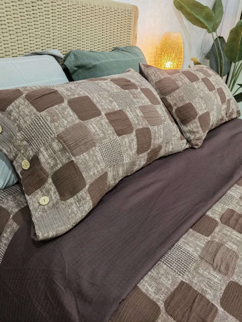 【幸福里】全面三层色织华夫格四件套