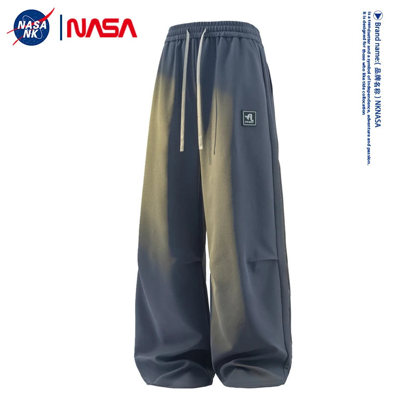 NASA联名美式直筒休闲裤男款秋冬季潮牌宽松百搭垂感简约运动卫裤