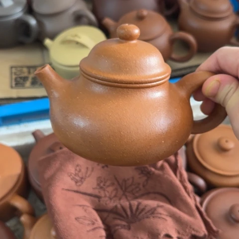 紫砂茶壶金降坡泥300cc