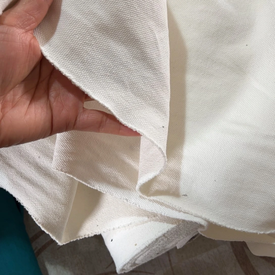 棉一米价港货原单白色纯棉厚帆布微瑕1.4米宽果子对面