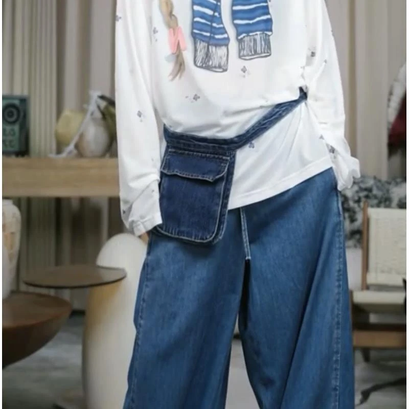 infobyfive2025夏季新款蓝色牛仔腰包腰带NF0506226