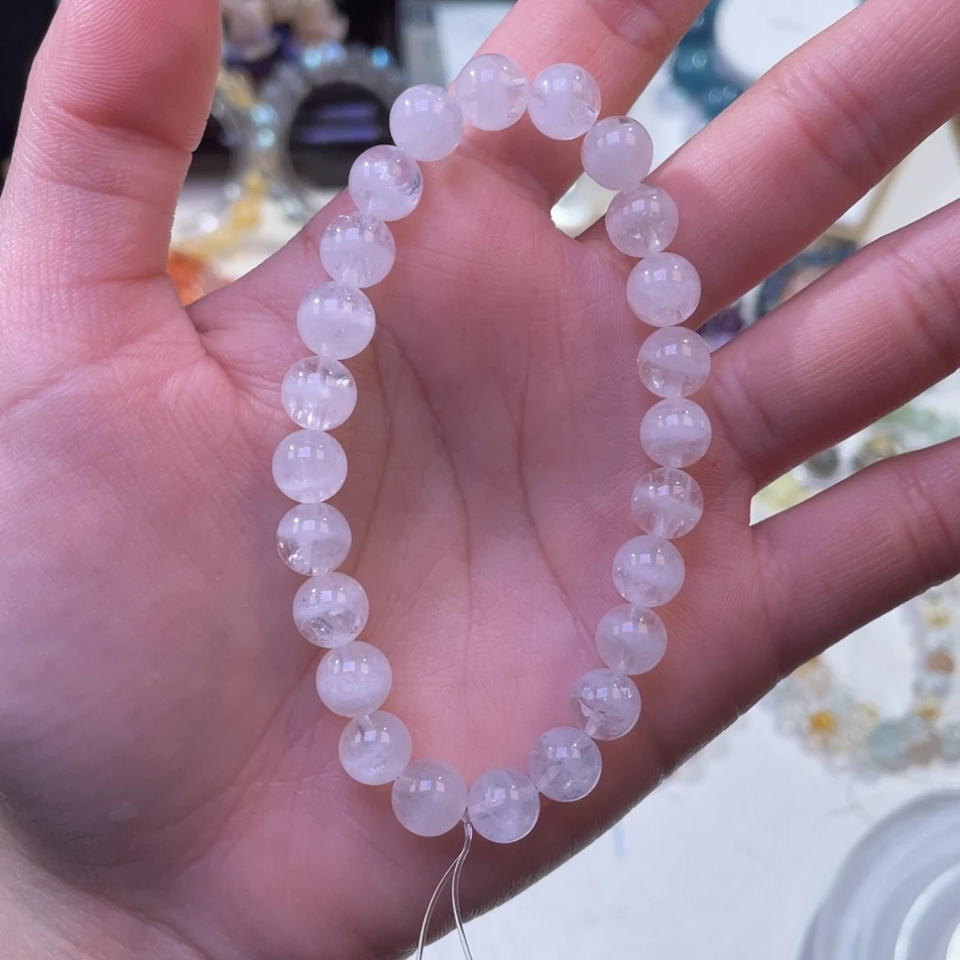 未镶嵌手链水晶婚纱白幽灵千层8mm