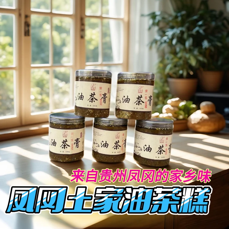 特色小吃贵州凤冈土油茶糕农家手工制作美味500g/罐