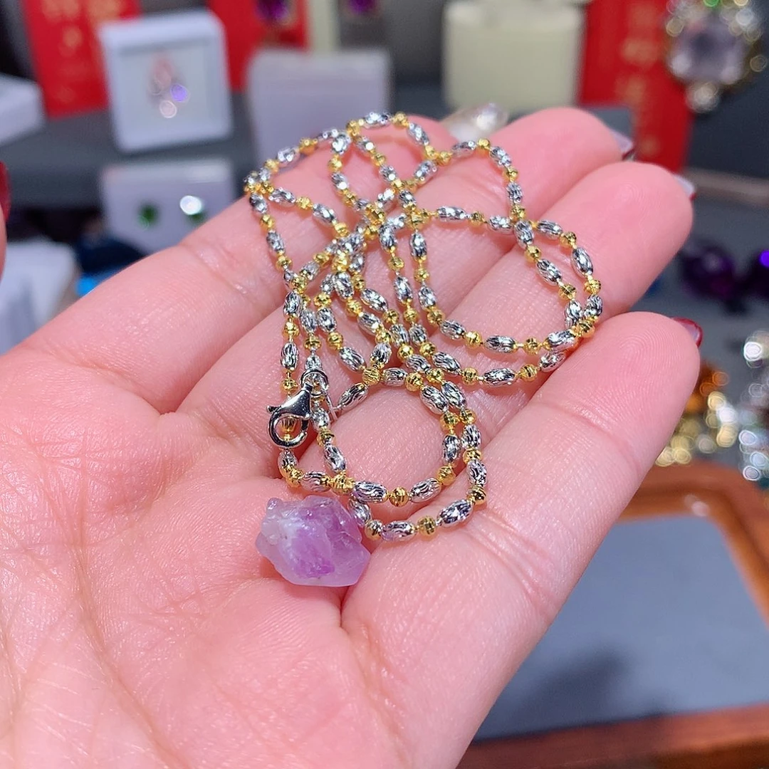 紫晶颈饰银S925镶嵌大*姐吊坠