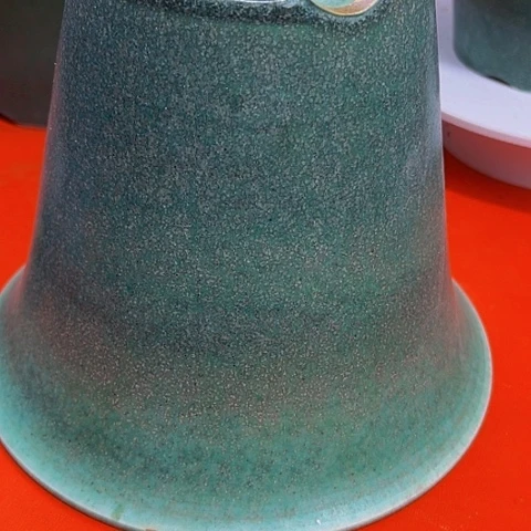 摆件小***来绿釉雅光手工盆