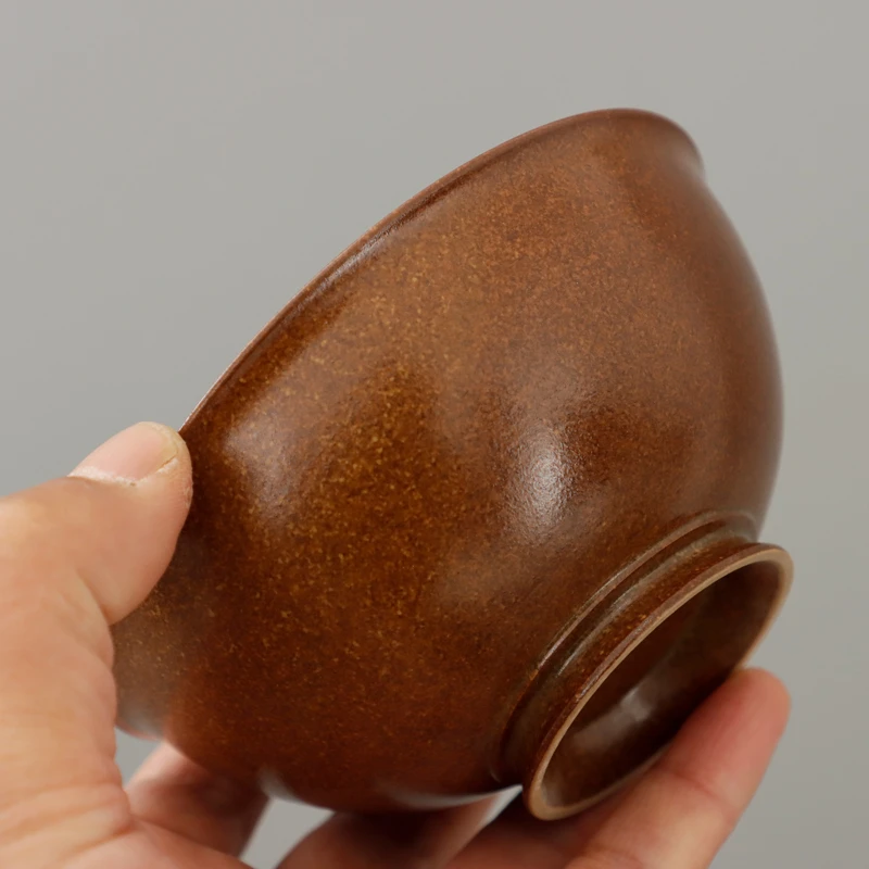 耀州窑许磊手作新美学仿唐代金器薄胎粗陶青釉青瓷家用茶点米饭碗