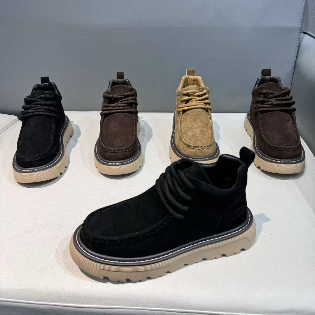 广州迪火男士舒适透气反毛皮B1-891秋冬款休闲复古时尚板鞋