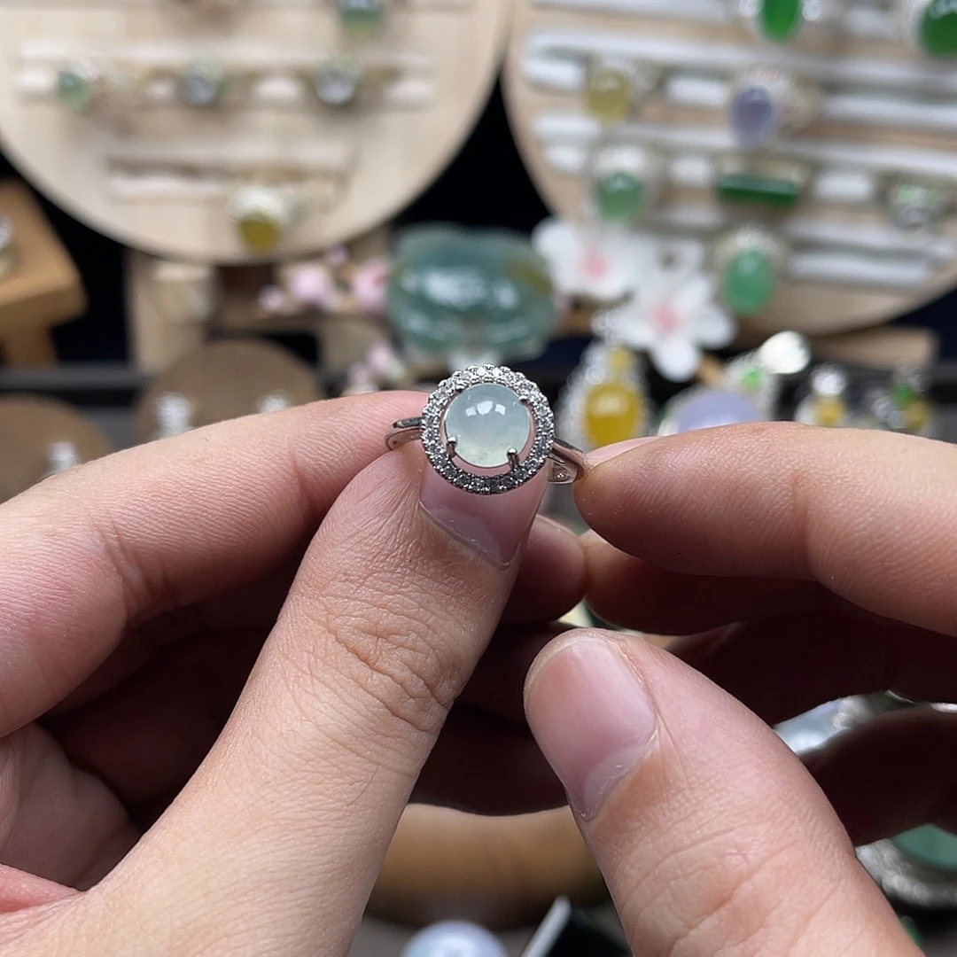 翡翠银S925镶嵌戒指