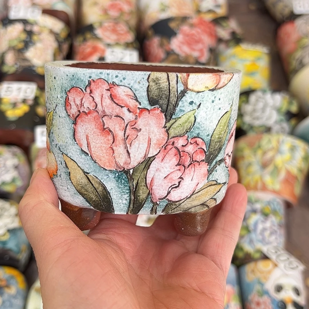 景德镇炫彩手绘口7.5高7.5