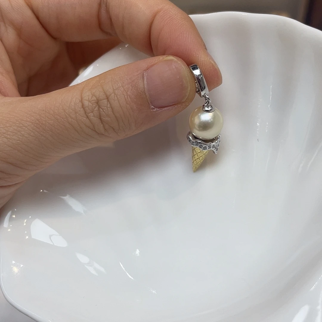 海水珍珠吊坠(不含链)银S925镶嵌