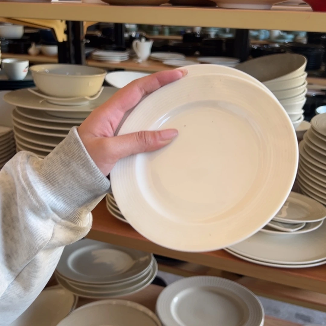 新骨瓷050瑕疵慎拍暖白 暗线条 6.25寸骨碟