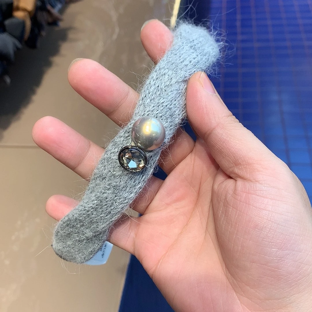 布艺非金属 泡菜灰色发箍