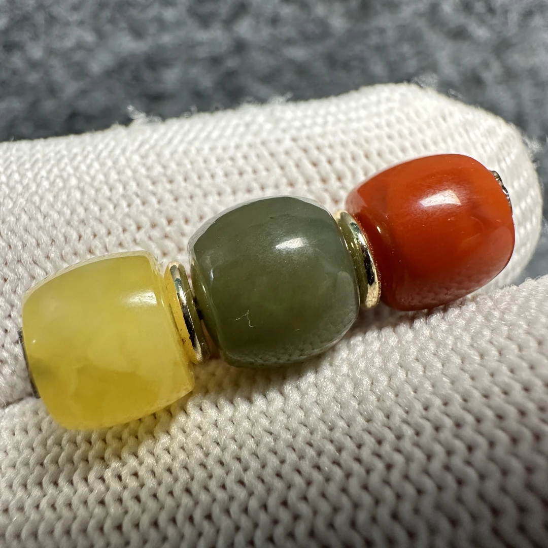 红绿灯直切套珠 直径8 文玩配饰归圆必备