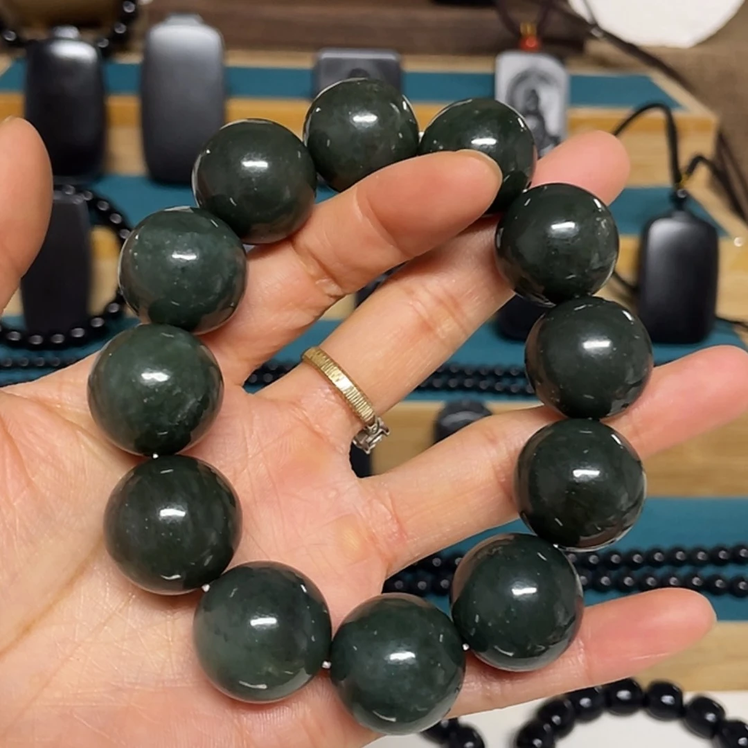 【闪购商品】和田玉（青玉）未镶嵌吊坠(不含链)卡20圆珠