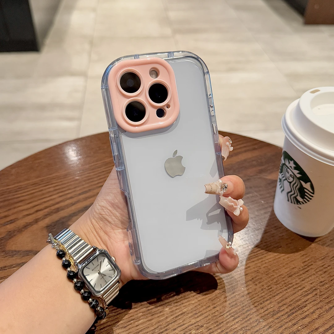 小众高颜值果冻气囊适用iPhone16手机壳15苹果14简约13/12promax