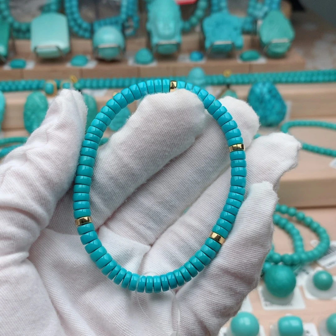 未镶嵌绿松石珠宝奇石5mm