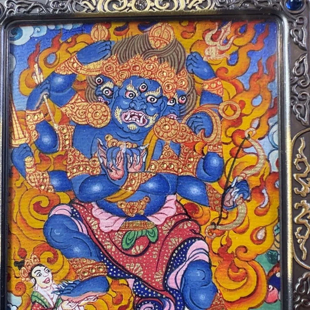 吊坠纯手绘唐卡不动