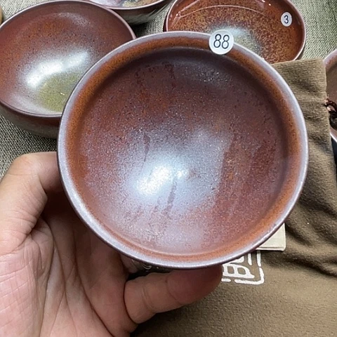 茶盏韵*龙窑柴烧铁锈香炉型9.6口径